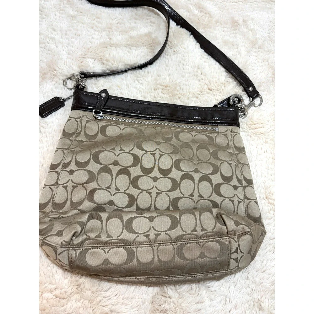 Y2K Coach Ashley Signature Hippie Crossbody Bag Mahogany Jacquard Purse F20111